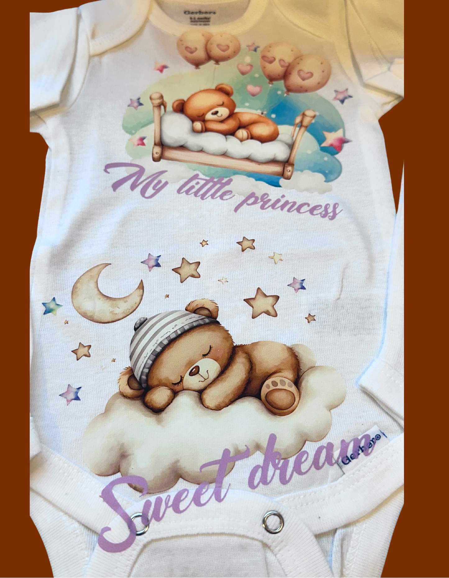 Baby girl teddy bear Onesie Set 0-3 months