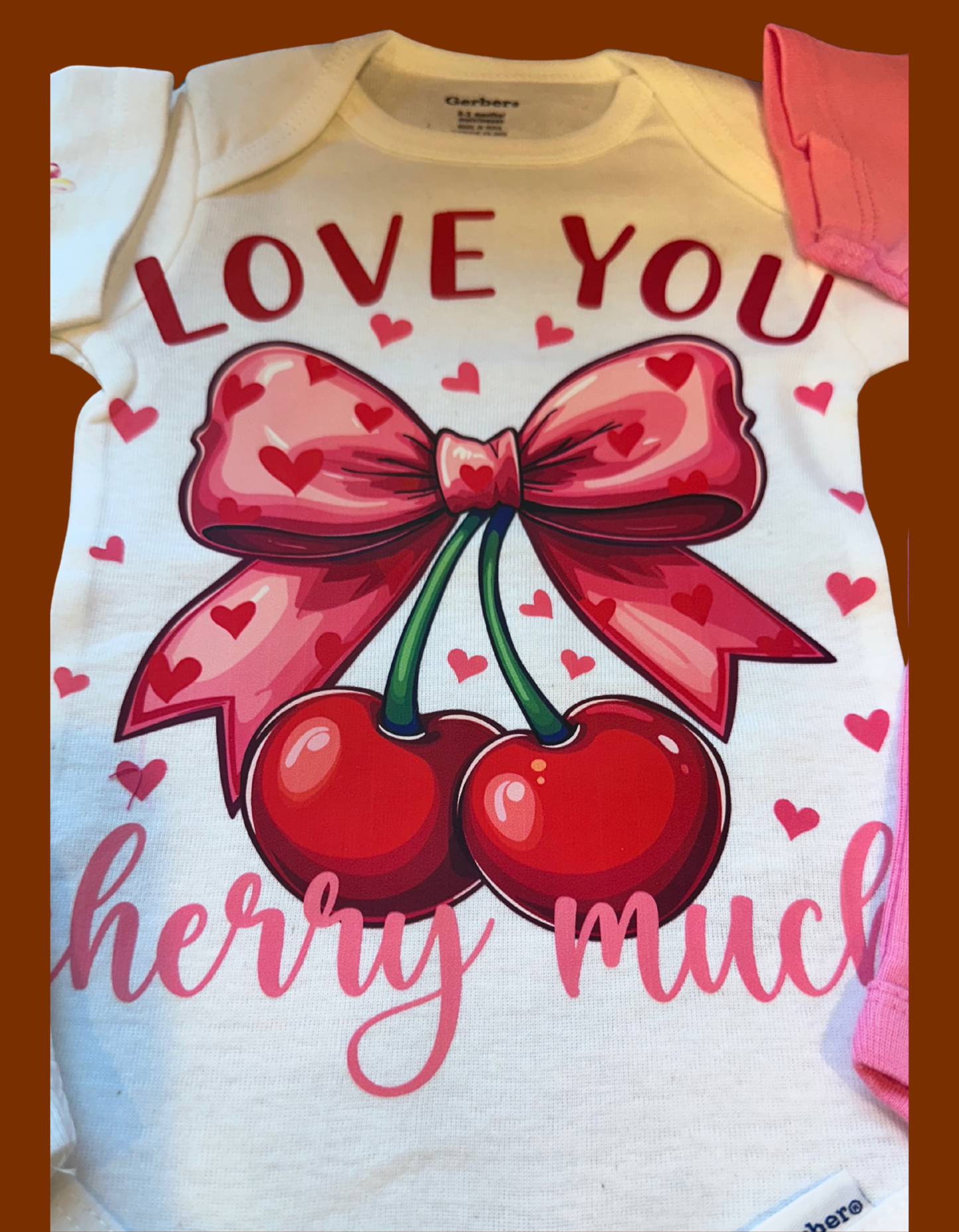 Baby girl pretty cherry 0-3 month Onesie Set