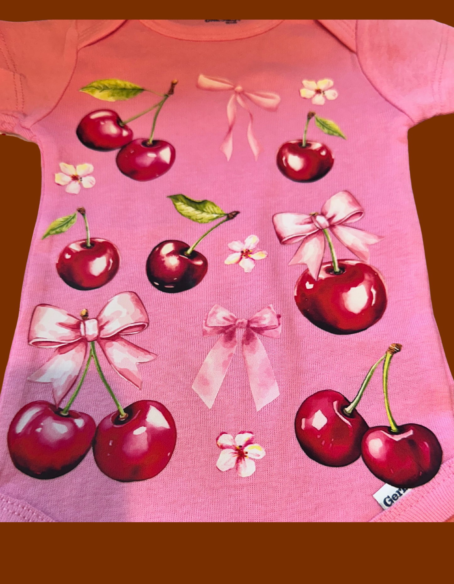 Baby girl pretty cherry 0-3 month Onesie Set