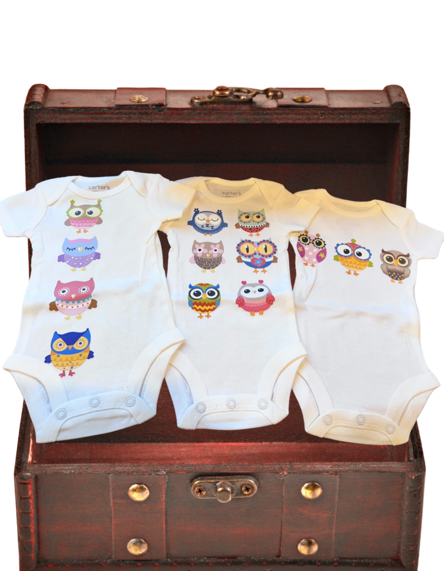 Unisex owl baby onesie set