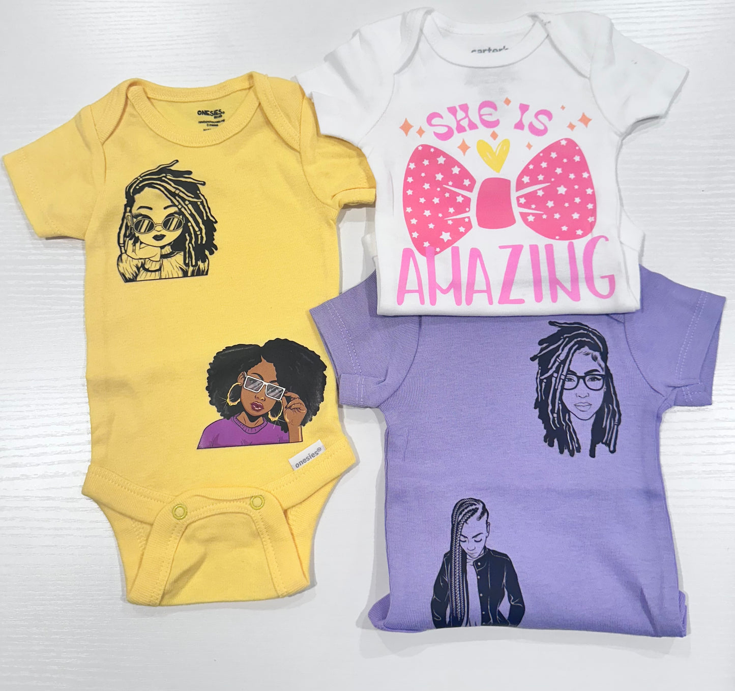 Baby girl New Born onesie set Of 3