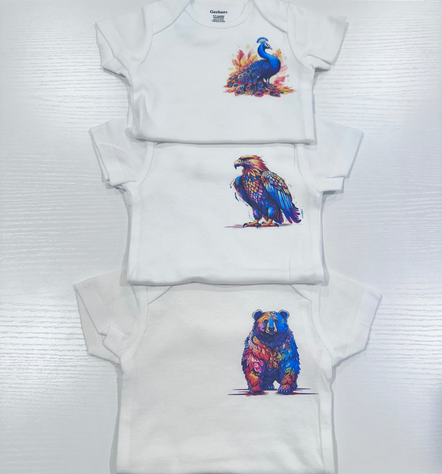 Elegant animal onesies set of 3￼