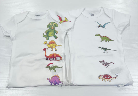 Baby boy dinosaur onesie set of 2