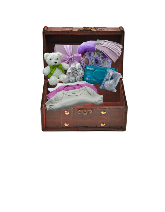 Cesta de regalo unisex para recién nacidos (oso pardo)