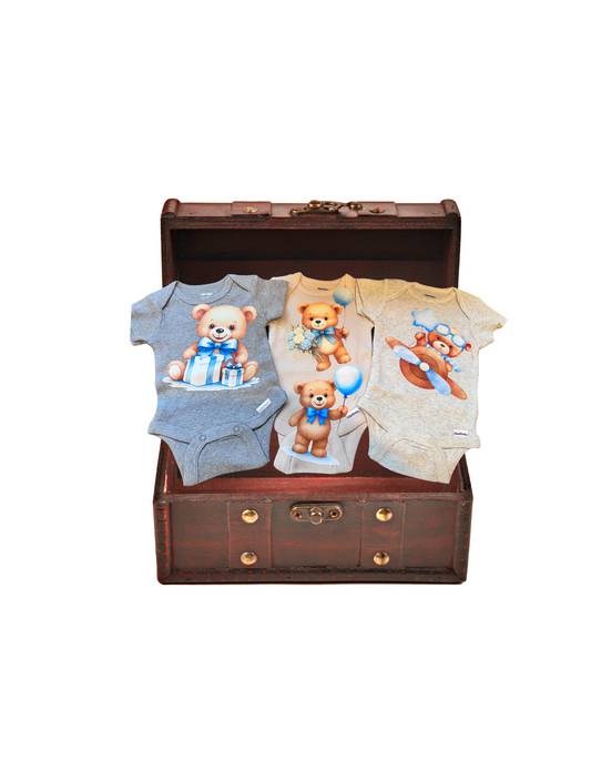 Baby boy teddy bear Onesie Set 0-3 months