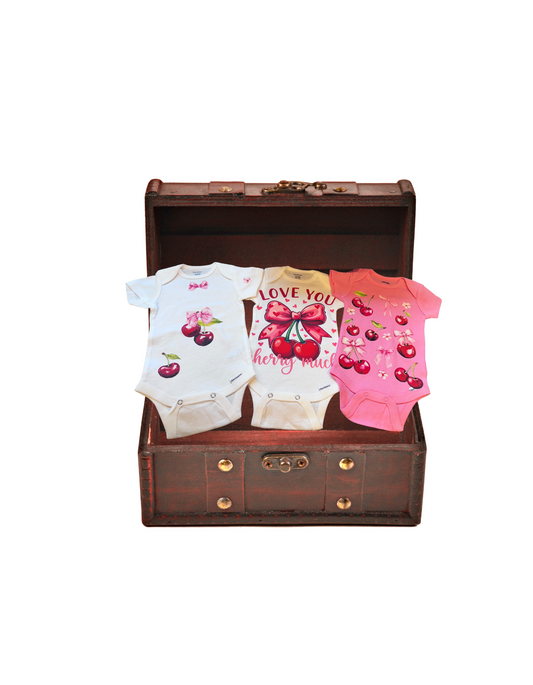 Baby girl pretty cherry  0-3 month Onesie Set