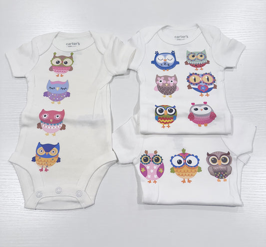 Unisex owl baby onesie set of 3