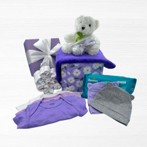 Purple Floral Velvet Gift Box (NewBorn)