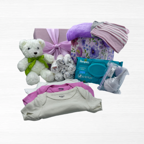 Pink Floral velvet Gift Box (NewBorn)