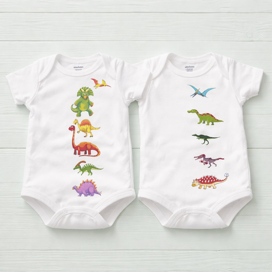 Baby boy dinosaur onesie set of 2