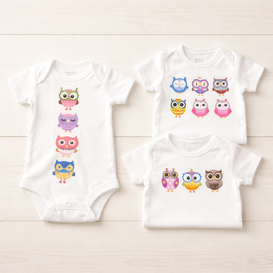 Unisex owl baby onesie set of 3