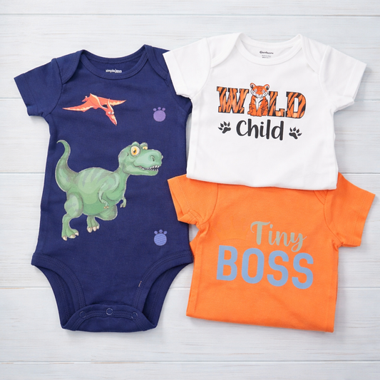 Baby boy, onesie set of 3/ 0-3 Months