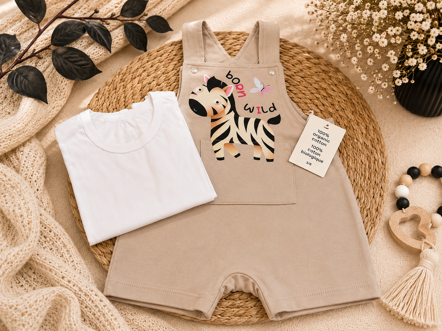 100% organic cotton Jumper with plain white shirt 2T