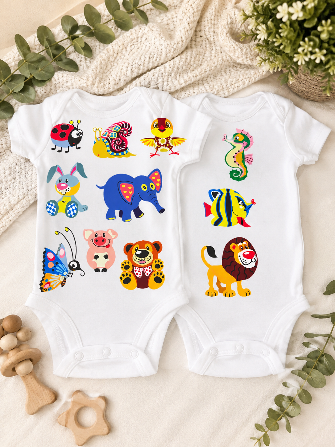 Baby boy colorful Animal Set Of 2